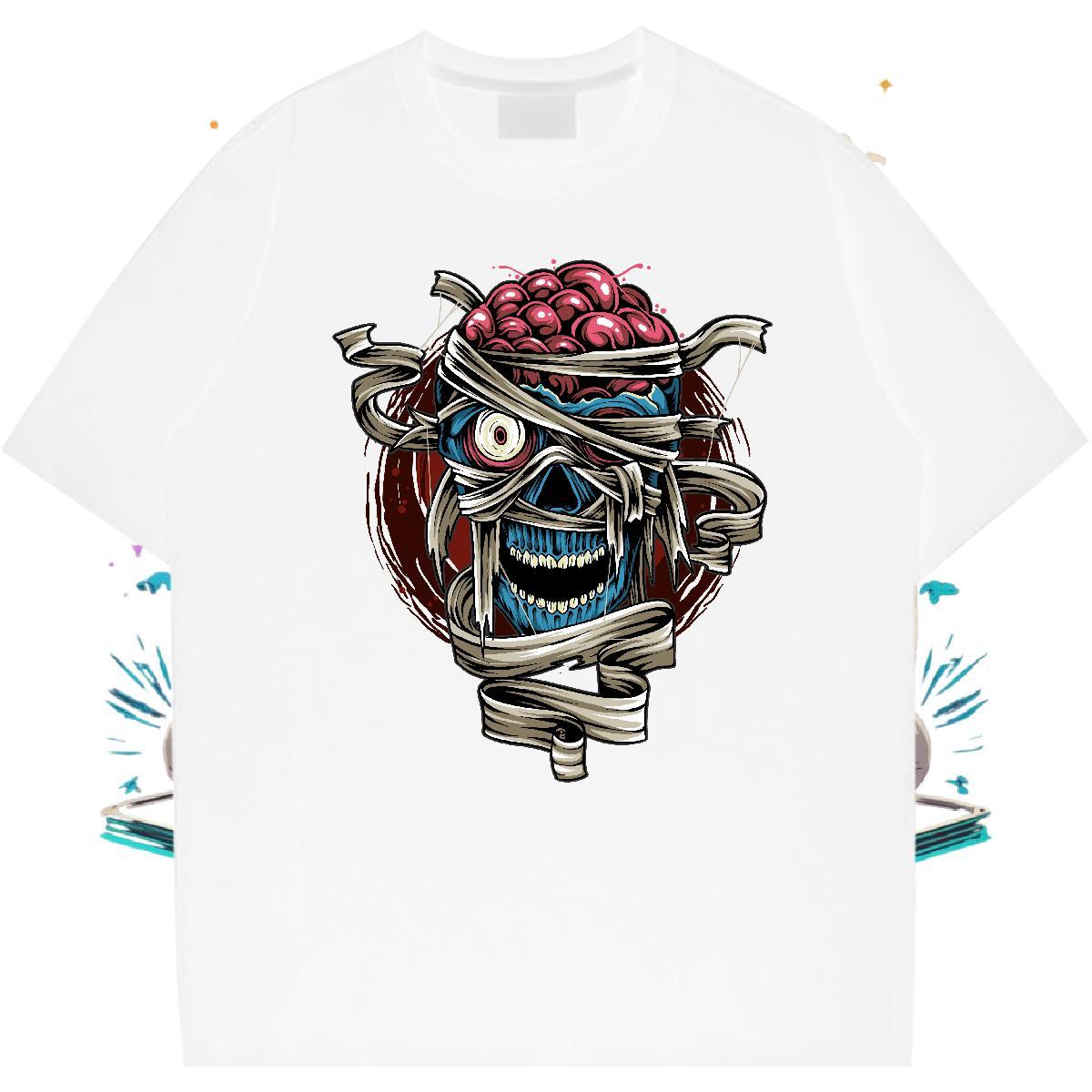 Classic skull Men Tees 230g 100% Cotton T-Shirts for Men Customized Casual Daily Wear Pure Cotton Unisex Tees Shirts