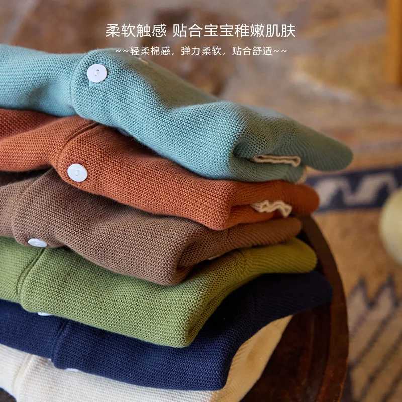 Infants Toddler Baby Boys Girls Sweater Autumn Contrasting Colors Kids Knitted Cardigan Childrens TopXJ240819