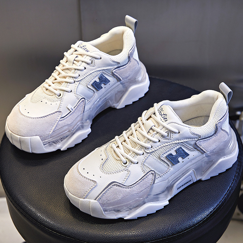 Ddmysports Spring Summer New Sports Running With Thick Casual Genuine Leather Women Eightened Flat Sole Dad Shoes For OUTDOOR