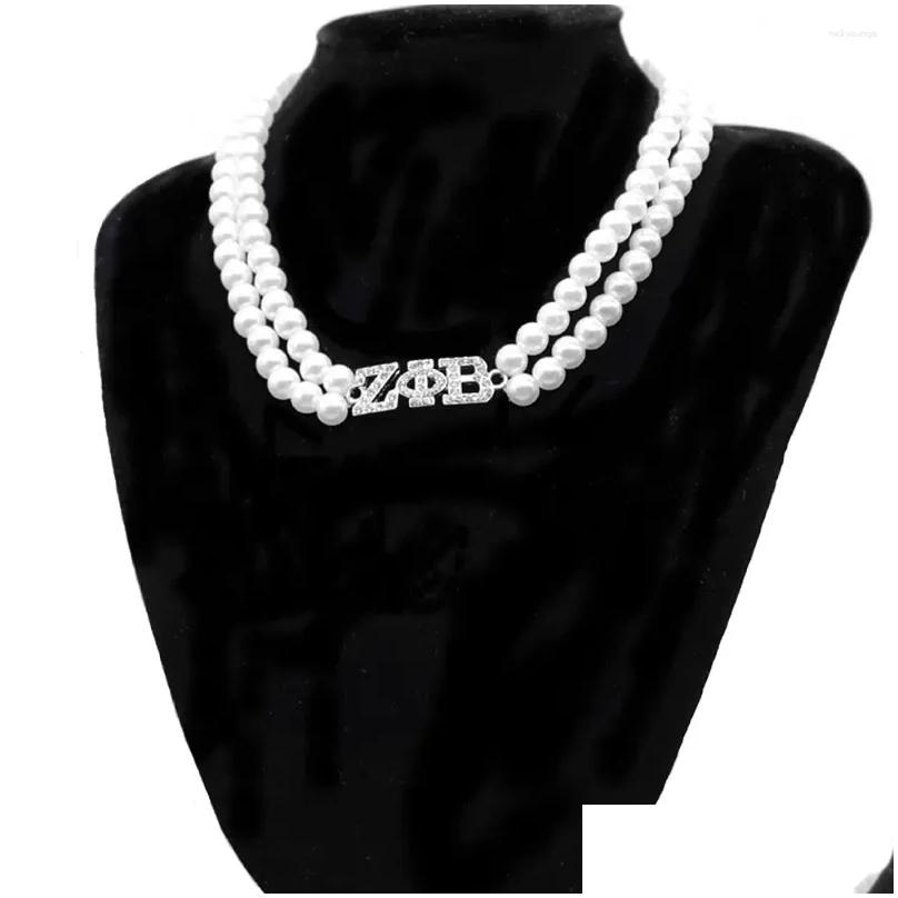 Chokers Choker Imitation Pearl Statement Greek Organization Society Zob Sign Zeta Phi Beta Necklace Drop Delivery Jewelry Necklaces Pe Otmqo
