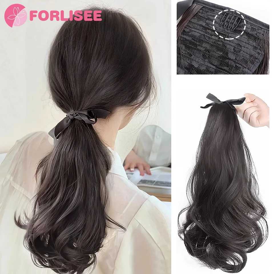 Forlisee synthetic wig ponytail womens curl bandage slightly curl ponytail fashion natural ponytail W240817