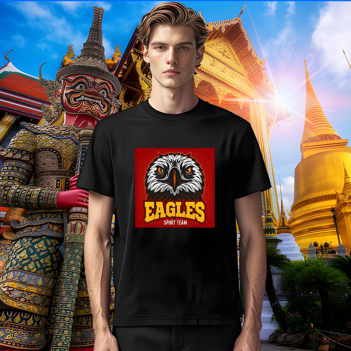 Wholesale T Shirt For Man eagle Round Neck Short Sleeve Casual Daily Wear Plus Size Custom 230g Cotton Men Tshirts DIY Customized Clothings