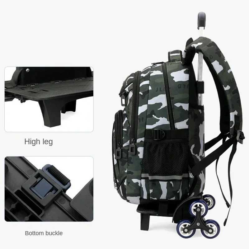 Children School Backpack for Kids Boys Wheeled Bag Student Backpack Trolley School Bag with Wheels Rolling Luggage Book Bag Y240820