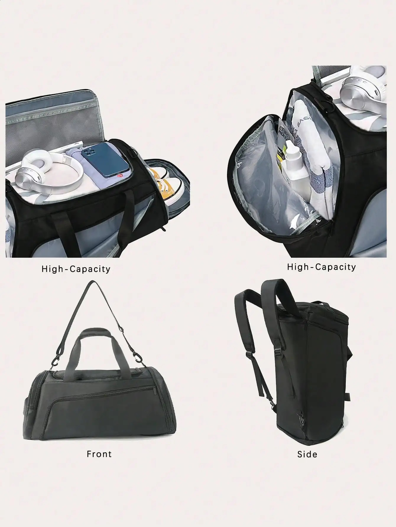 1pc Unisex Large Capacity Dry And Wet Separation Travel Bag Fitness Bag Sports Bag Suitable For Outdoor Travel Business Trip 240819