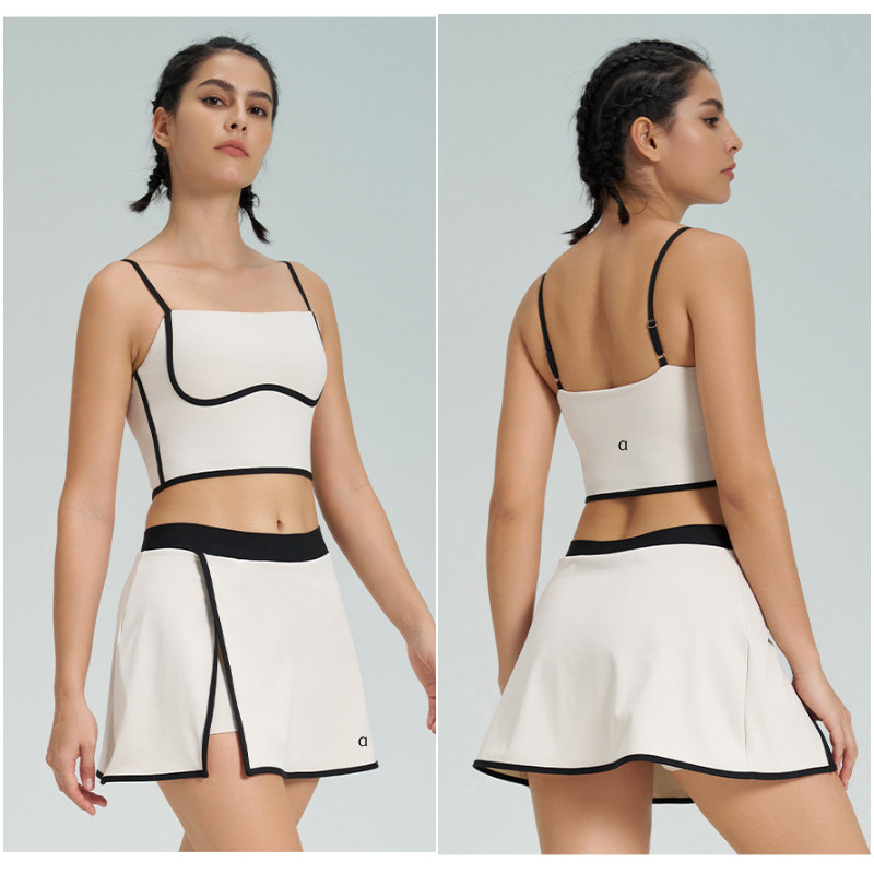 Women's Tracksuits AI4023 Women Set Skirt Suit Two Pieces bralette Tennis Tracksuits Bra Fitn Skirts Workout Sports Clothes Y250116VBF8