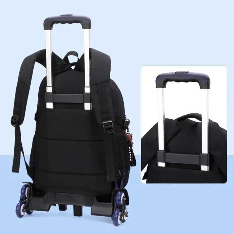 Children School Bags Kids Travel Rolling Luggage Bag Trolley School Backpack Teenager Boys Rucksack Wheeled Bag Bagkpack Mochila Y240820