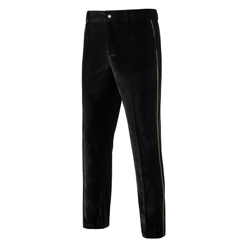 Mens High-end Velvet Suits Fashion Casual Dress Jacket Party Costumes Jacket and Pants 240819