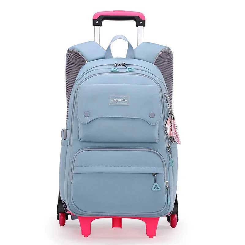 NEW Student School bag Rolling Backpack kids Trolley bag girl school backpack wheeled bag Multifunctional use Trolley backpack Y240820