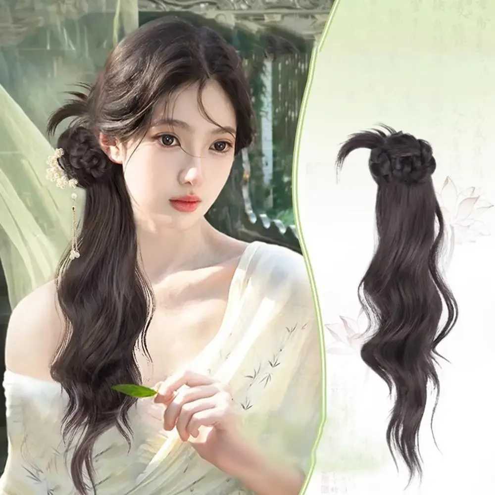 Female ponytail synthetic wig 50cm integrated grasping clip simulates hair with low ponytail and gentle hair extension Versatile W240817