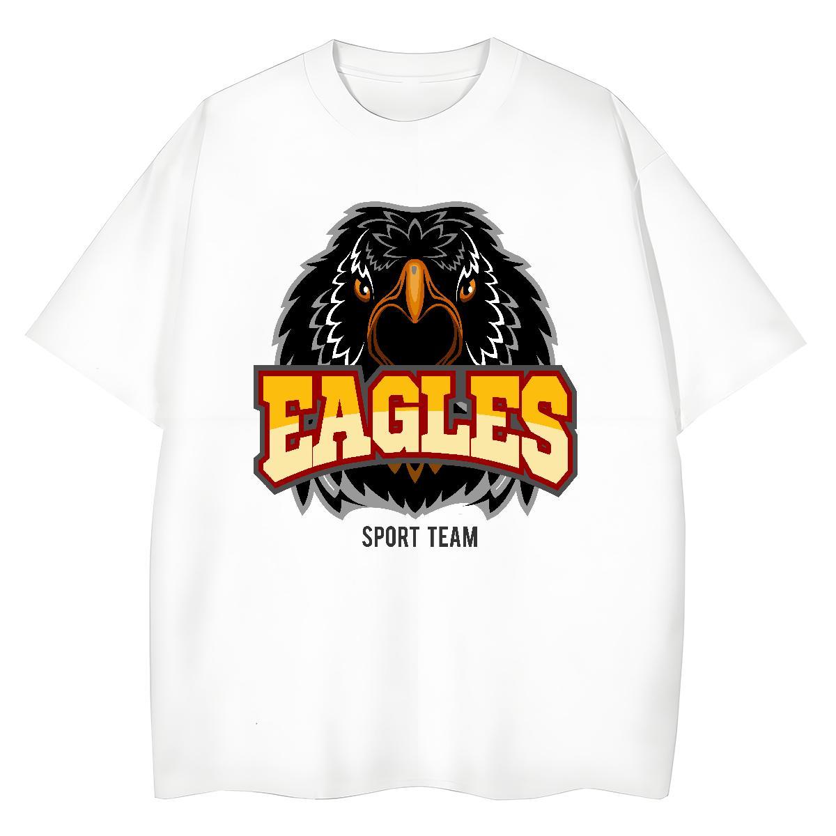 2024 Casual Couples T Shirts Casual Daily Wear Breathable Tops Tees Nice 230g 100% Cotton eagle Custom Cartoon T-Shirts