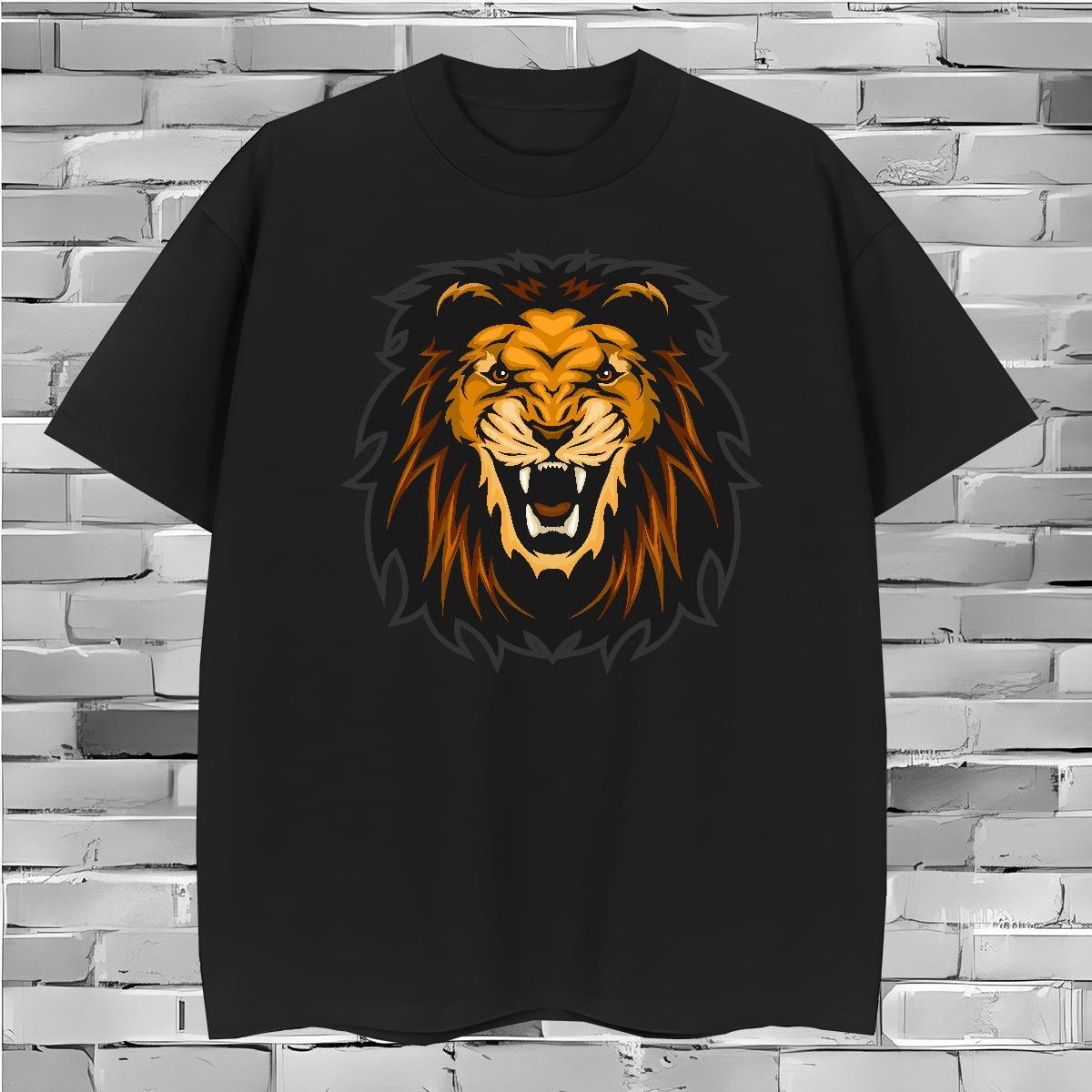 Soft Man T Shirts lion Breathable Short Sleeve Hip Hop DIY Printed 100% Cotton 230g Couples T Shirts New Tops