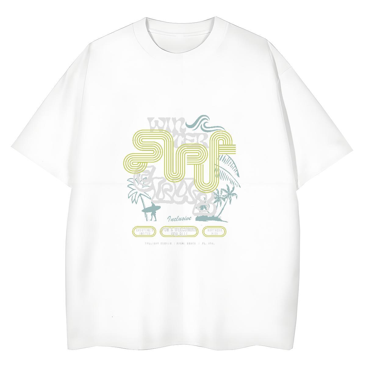 DIY Women Tshirts Spring Summer Short Sleeve O-Neck Tee Shirt Soft 230g Pure Cotton beach Cartoon Floral Printing T Shirts Women