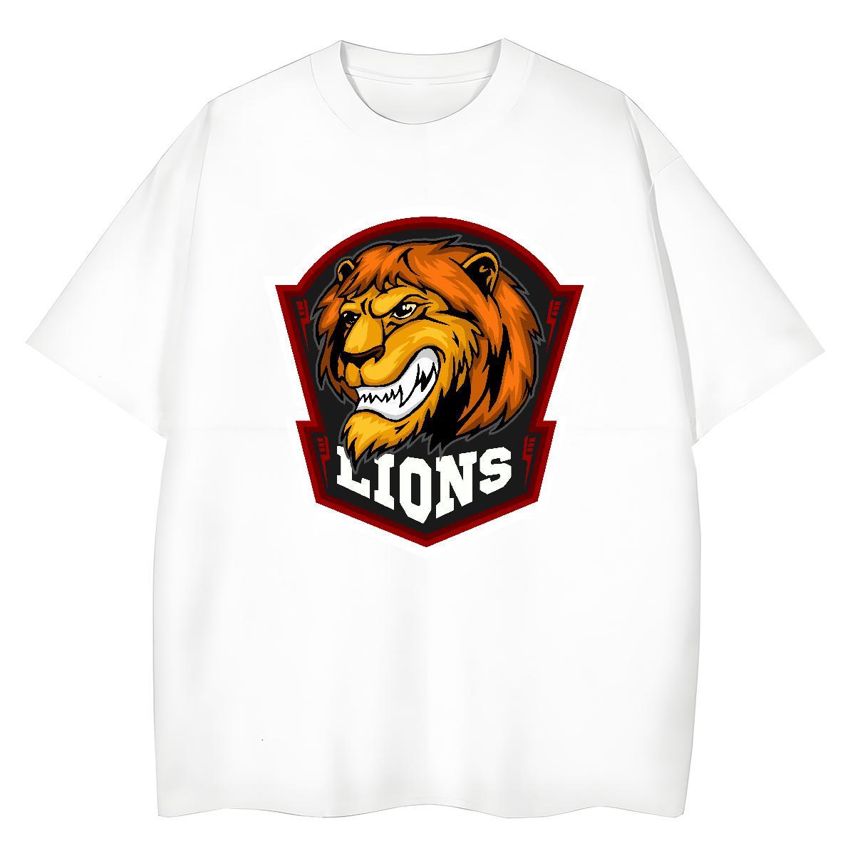 Designer T Shirt For Man lion Crew Neck Hip Hop Street Cartoon Printing L-4XL 100% Cotton 230g Tshirts Free Shipping Wear