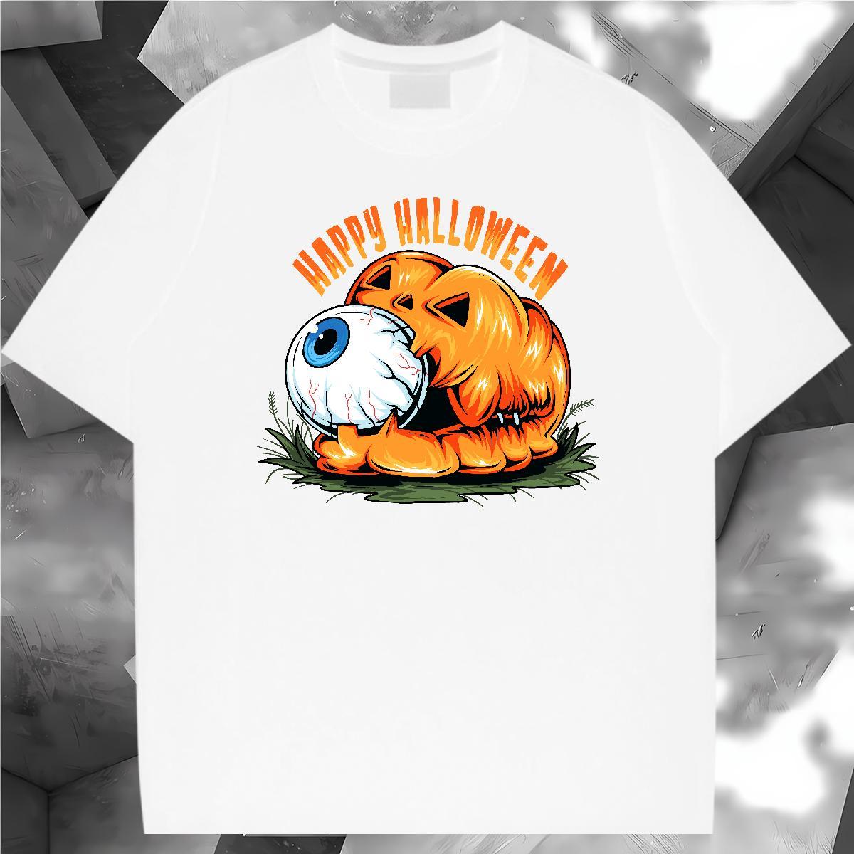 Unisex Mens T Shirts eyeball Breathable Soft Casual Beach DIY 230g Pure Cotton Tshirts Customized Clothings