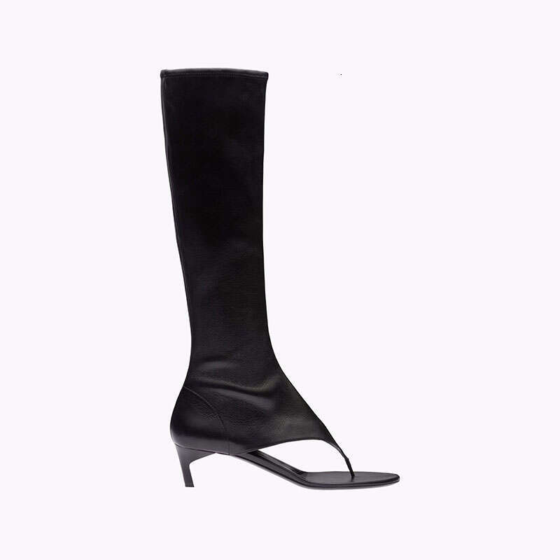 2023 New European And American Fish Mouth Clip Toe Mid Boot, Fashionable Thin Heel Side Zipper Women's High Tube Cool Boot