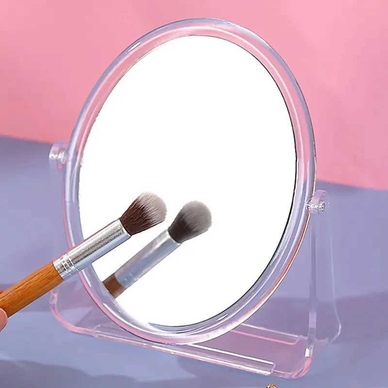 Double Sided Makeup Vanity Mirror With Stand 360 Swivel Clear Beauty Make Up Mirror Cosmetic Table Desk Mirror Bedroom Y240819