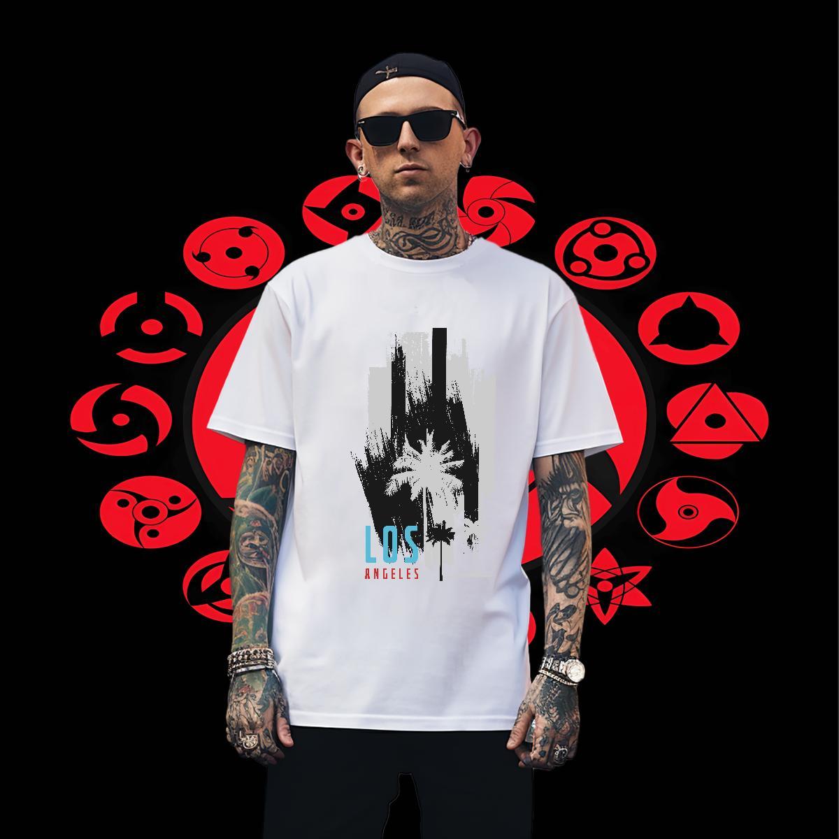Popular Tshirts Street wear Hip Hop 230g Pure Cotton Asian Size Breathable Crew Neck tree Mens T Shirts Factory Direct Clothes