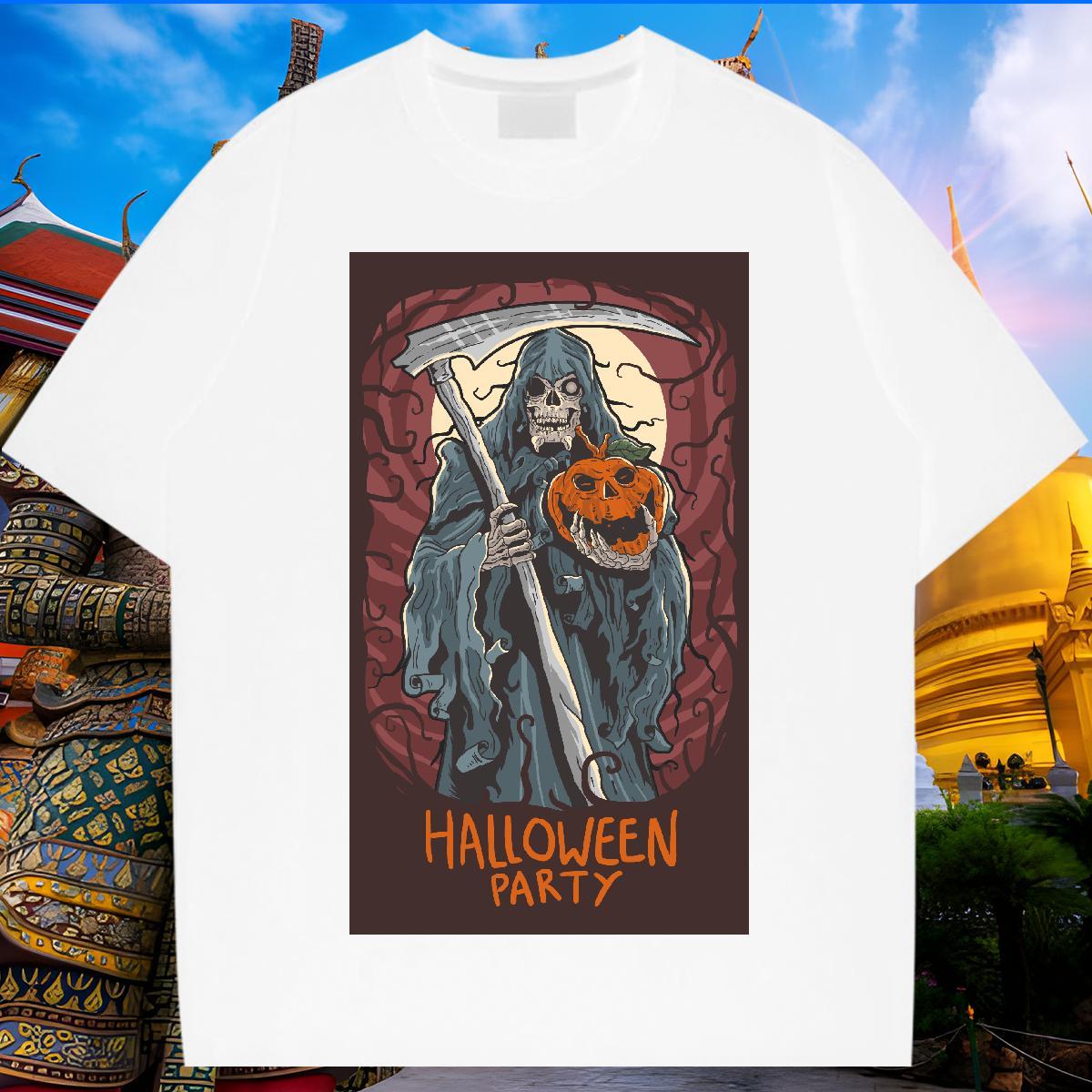 High Quality Man T Shirts halloween O-Neck Short Sleeve Hip Hop Anime 100% Cotton 230g Couples T Shirts New Tops Shirt