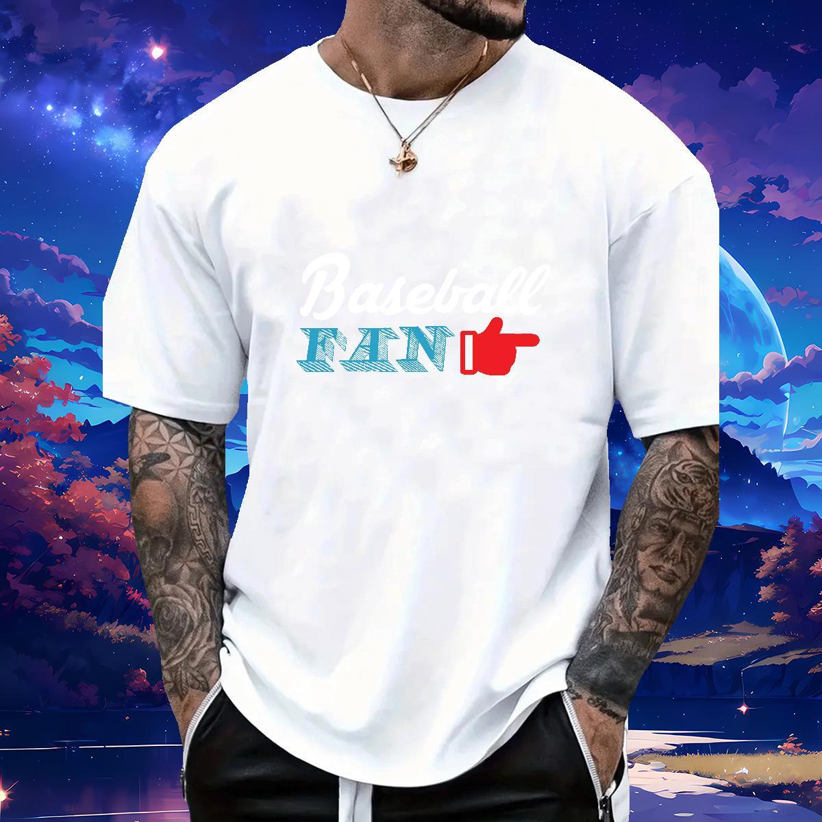 Wholesale baseball 230g 100% Cotton Men Clothes T-Shirt Daily Outfit O Neck Short Sleeves Mens T Shirts Factory Direct DIY Anime Tops Shirt