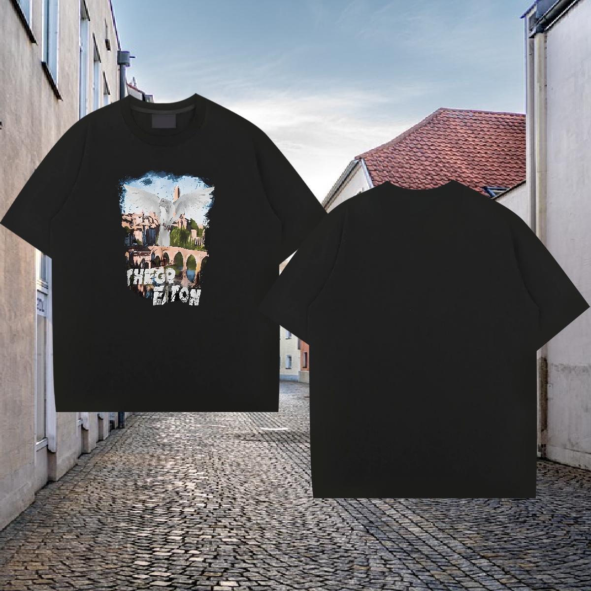 2024 Summer Men Tees eagle Sport 230g 100% Cotton Tops Round Neck Short Sleeve Cool Design Mens T Shirts Oversized