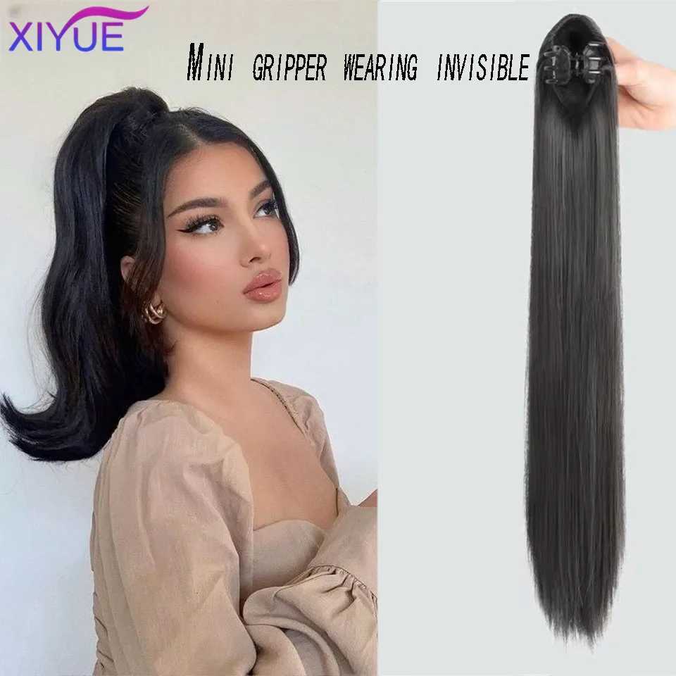 XIYUE European and American Wigs Womens Long Straight Hair Claw Editing Ponytail Braids Natural and Realistic Claw Editing Style W240817