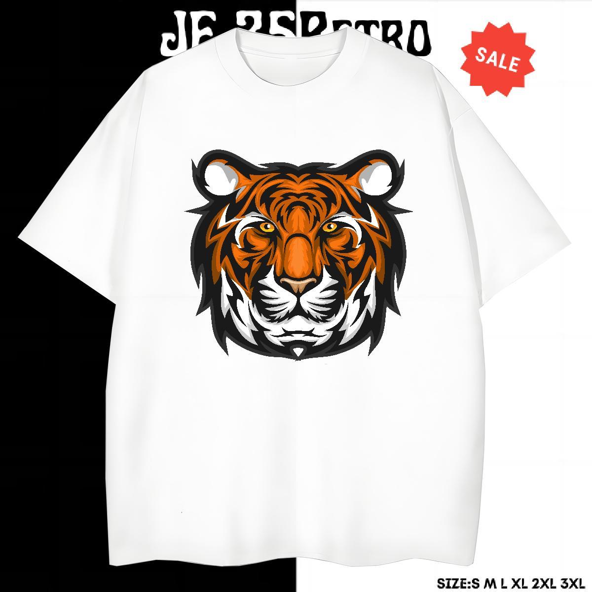 Unisex T Shirts Men tiger Round Neck Short Sleeve Summer Casual Custom Anime 100% Cotton 230g Men Tshirts New Designer Tees