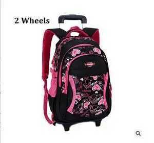 Trolley School bags wheeled Backpacks girls Childrens Travel luggage Rolling Bag Girls Kids Travel Trolley Backpack On wheels Y240820