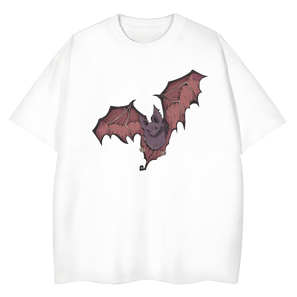 2024 DIY Tshirt for Man Woman bat Daily Wear 230g Pure Cotton Clothings Short Sleeve O-Neck Loose Mens T Shirts Skull
