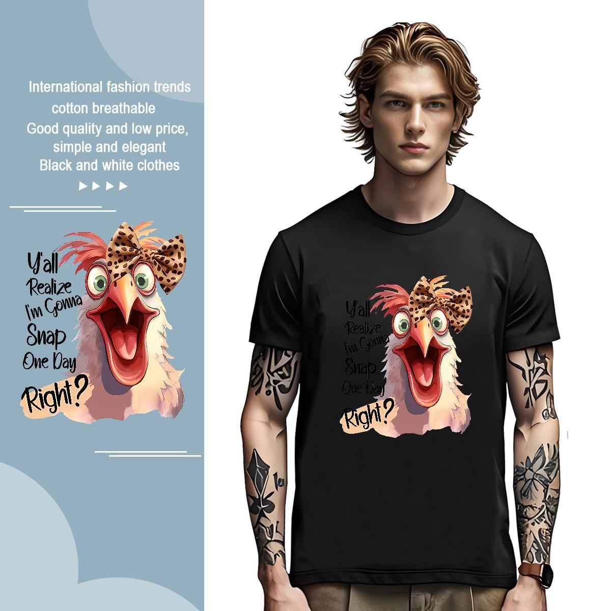 Free Shipping Man T Shirts cock O Neck Short Sleeves Summer Casual Plus Size Custom 230g Cotton Men Tshirts DIY Customized Polos