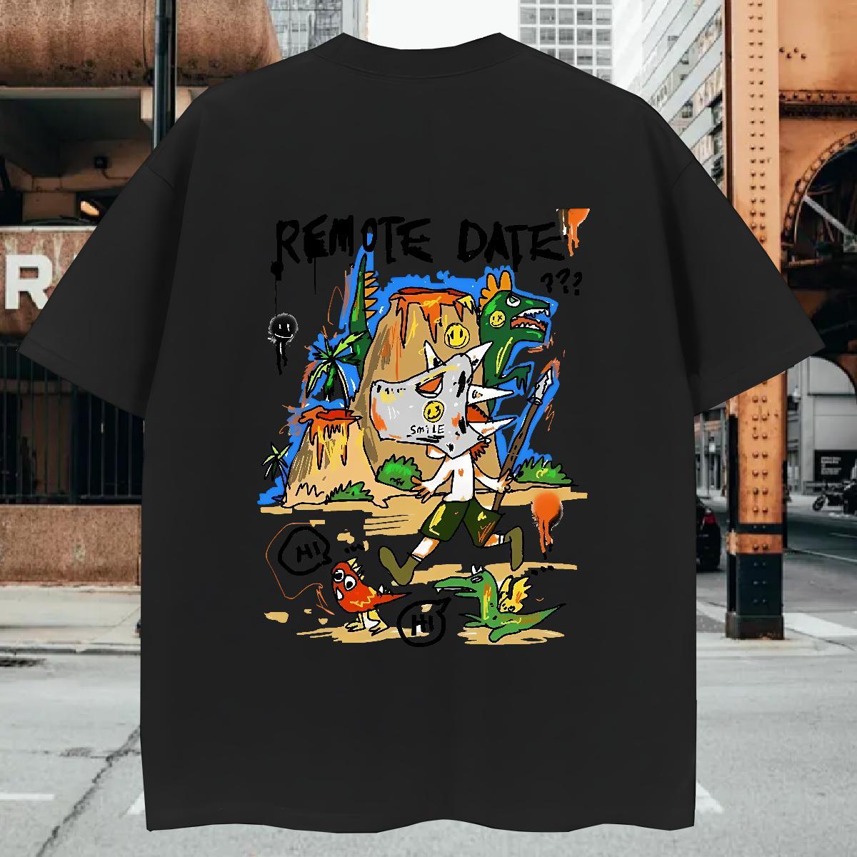 T-Shirts 230g Pure Cotton cartoon Street Breathable Short Sleeve Custom Printing Tshirt for Man Woman Fashion Designer Wholesale Wear