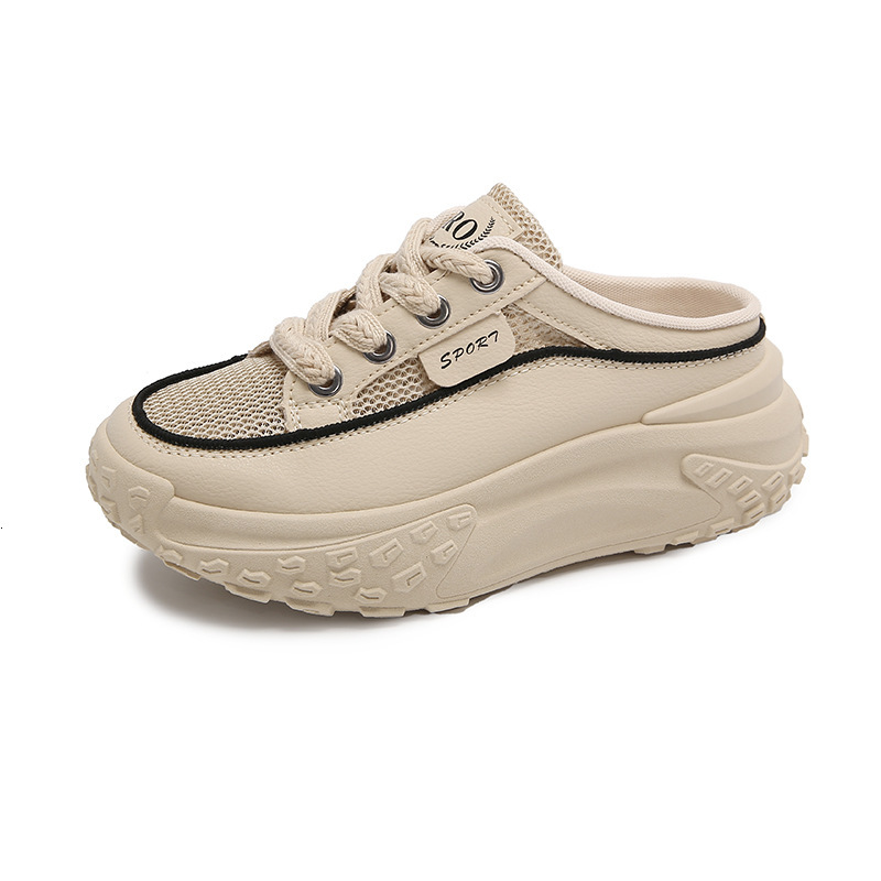 Ddmysports Summer New Instagram Korean Edition Ollow Small White For Female Students Thick Sole Versatile Casual Alf Drag Women S Shoes JC OUTDOOR