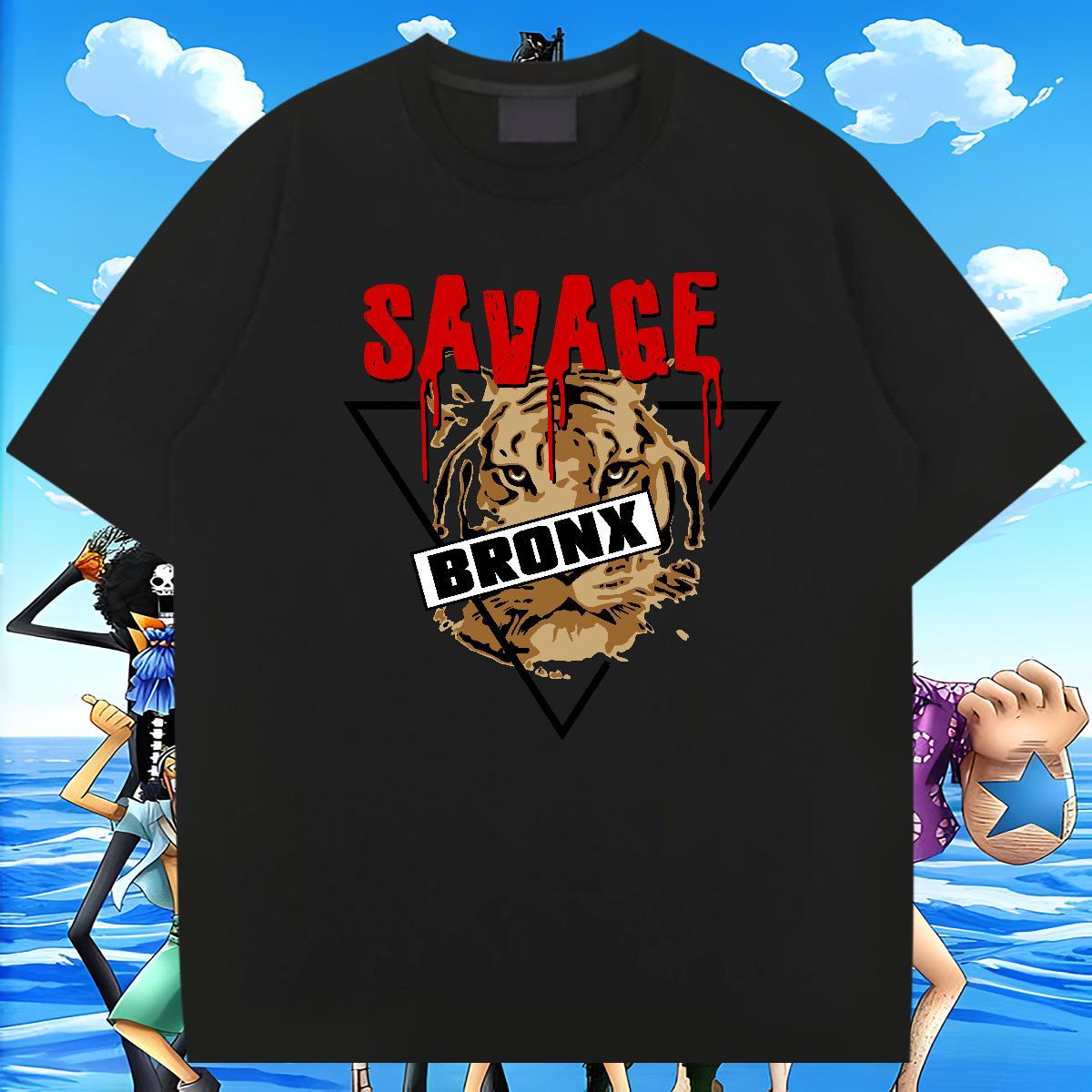 High Quality Couples T Shirts Anime Printing Street 230g Pure Cotton Customized Breathable Crew Neck tiger T Shirts Men DIY Customized Wear