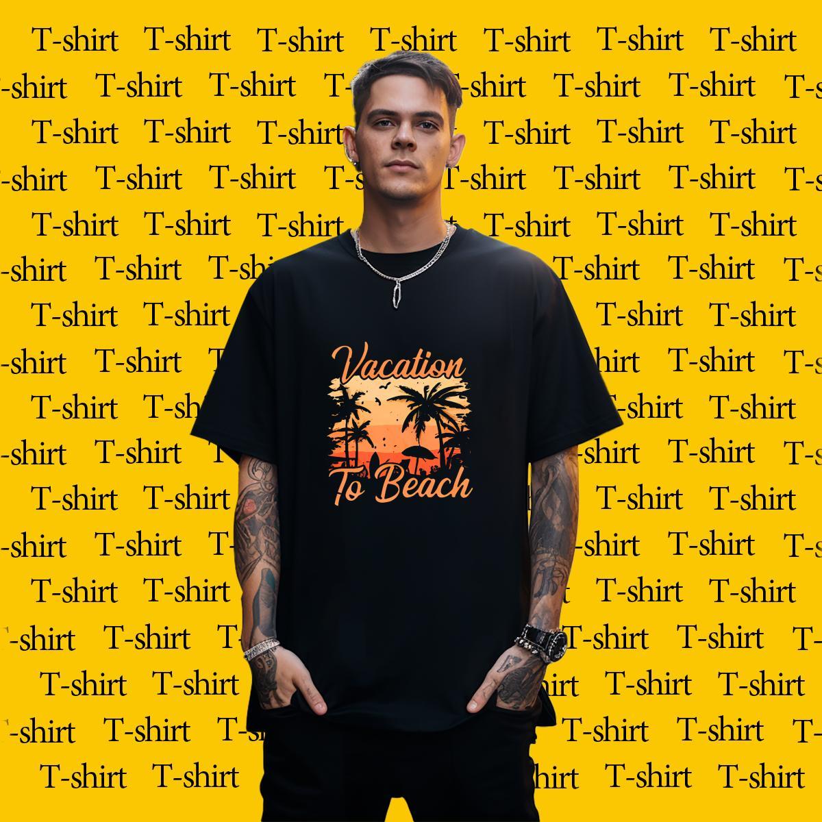 Unisex Men Tees Hip Hop Street 230g Cotton Asian Size Short Sleeve O-Neck beach T Shirts Men 2024 Clothes