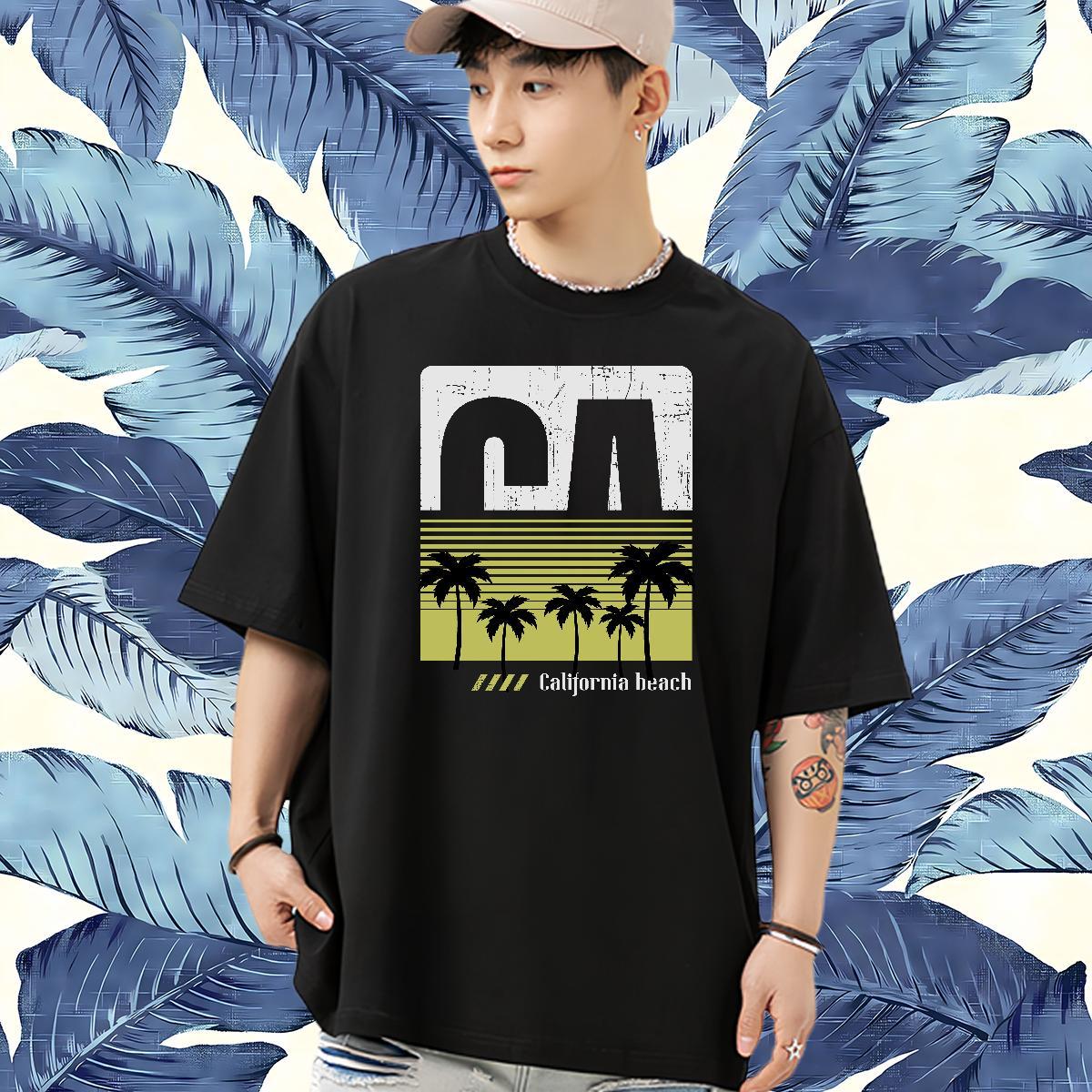 2024 Designer Men Clothes T-Shirt tree Spring Summer 100% Cotton 230g Tee Shirt Crew Neck Loose Mens T Shirts Graphic