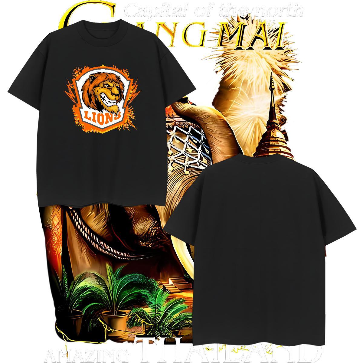 Cool Men T Shirts lion Breathable Short Sleeve Sports Casual Customized 230g 100% Cotton Tshirts Fashion New Clothes