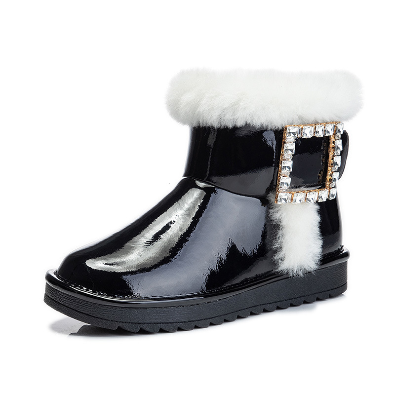 Ddmysports True Wool Women In Autumn And Winter New Mid Length Waterproof Cotton Boots For Warmth Plush Snow S Trend OUTDOOR