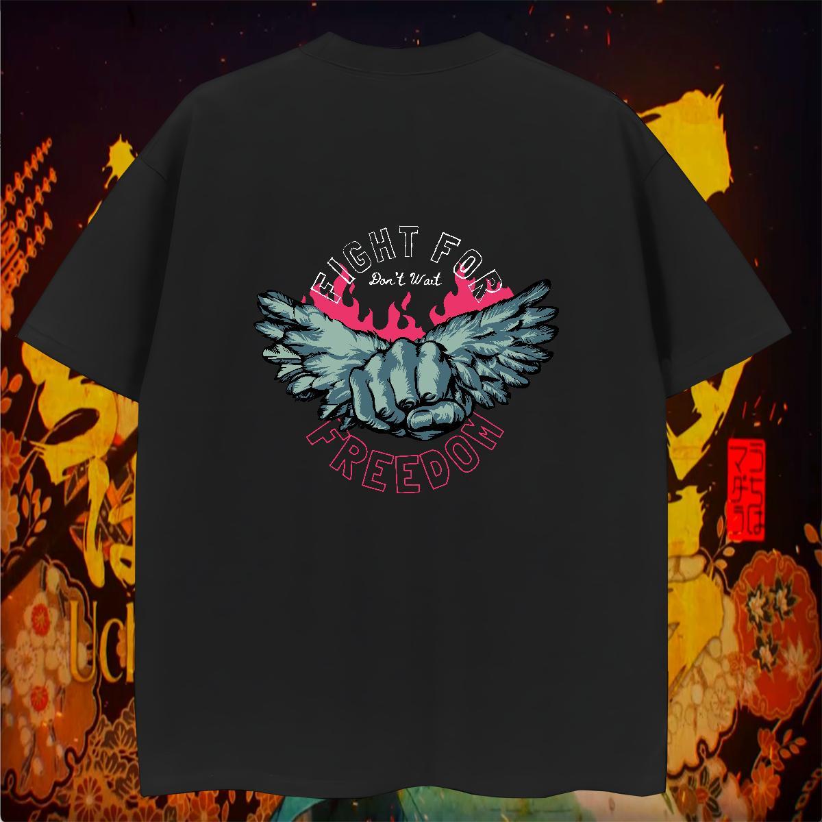 T-Shirts for Men 100% Cotton 230g hand Street Casual Pure Cotton Floral Print Men Tees Stylist Free Shipping Top Tees