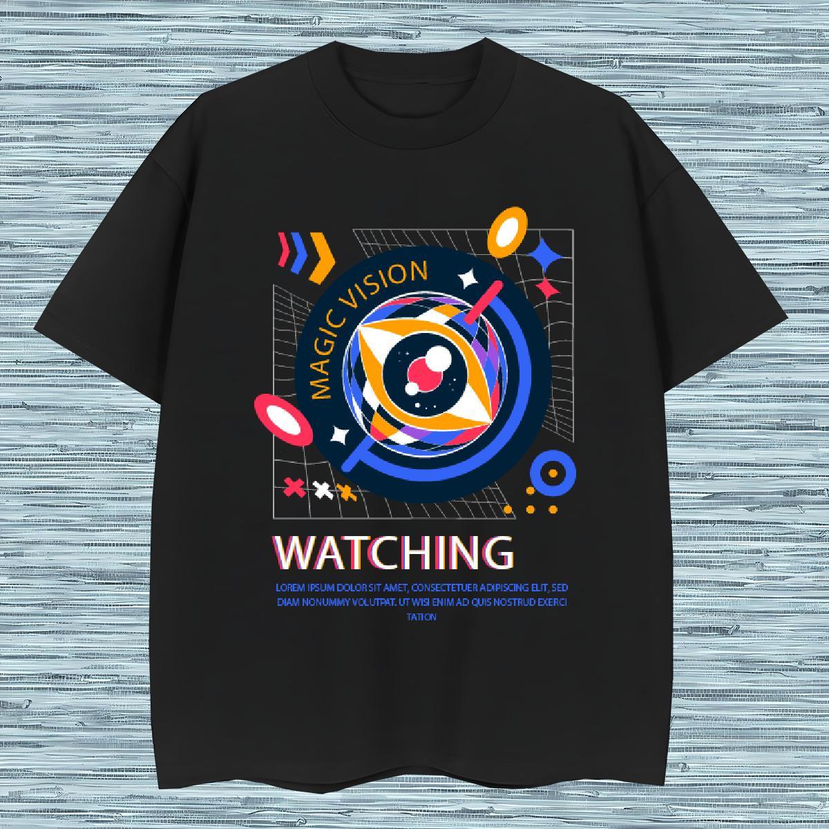 Cool watching Men T Shirts Casual Beach Couples T Shirts 230g 100% Cotton New Breathable Short Sleeve DIY Logo Oversized Tshirts