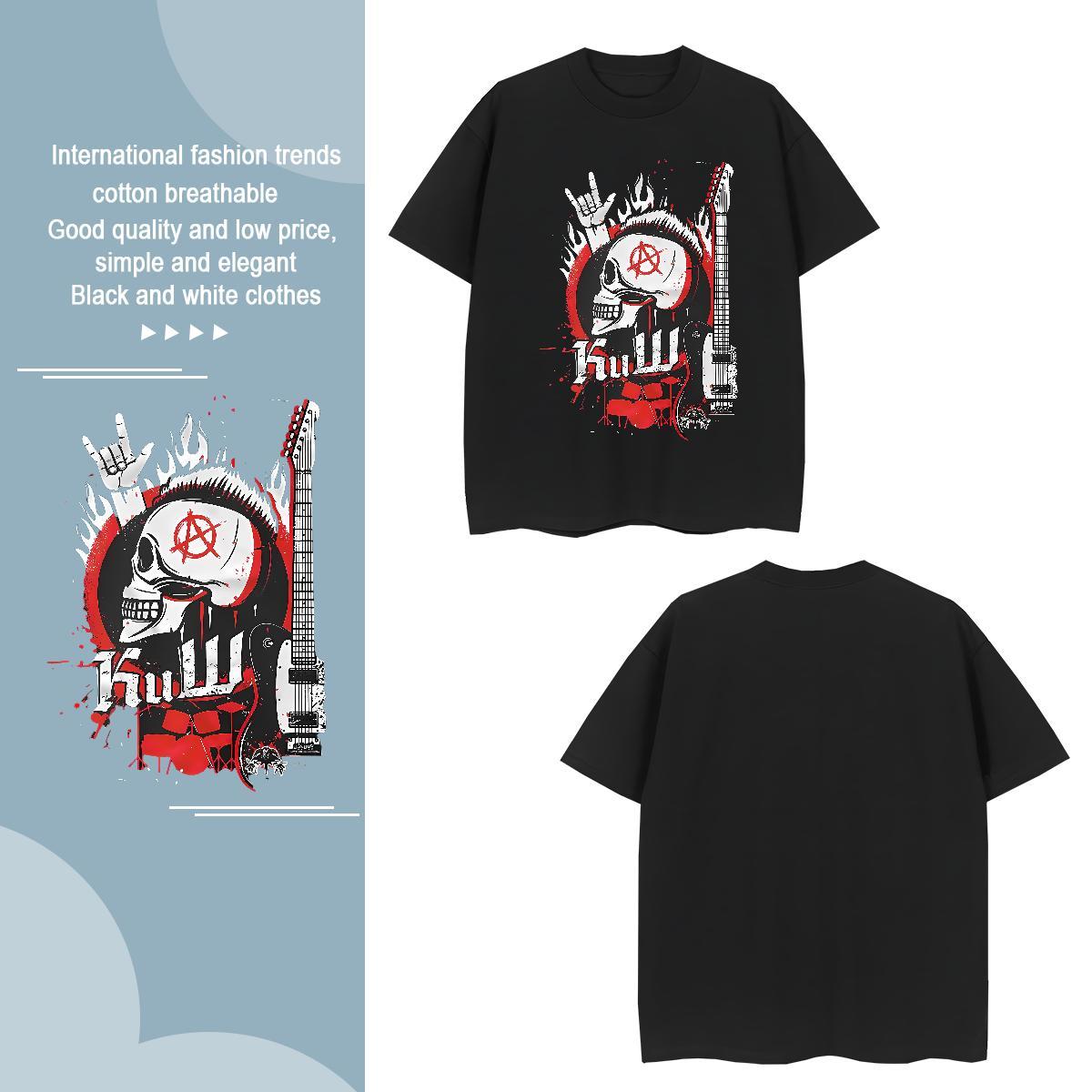 Men T Shirts 230g Cotton scary High Street Hip Hop Short Sleeve Soft Custom Big Size Men Tops Tees DIY Customized Free Shipping Wear