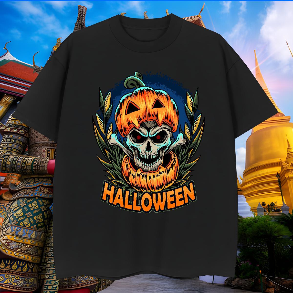 Wholesale Men T Shirts halloween Breathable Short Sleeve Casual Daily Wear Custom Big Size 230g Pure Cotton Men Tshirts New Designer Clothings