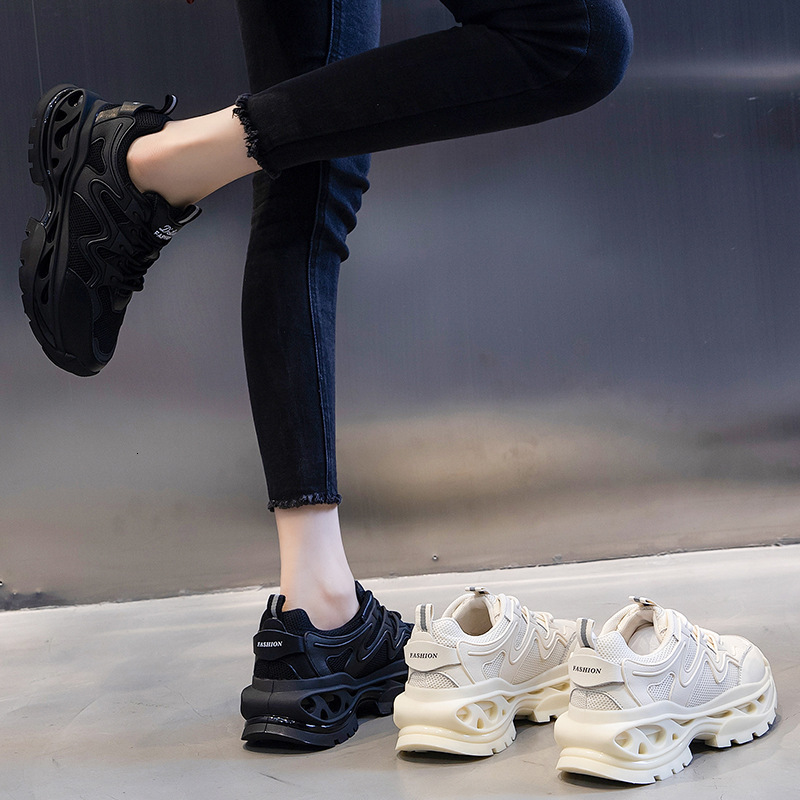 Ddmysports Absorbing Film Dad S Autumn New Genuine Leather Women Sports Running Children Thick Sole Eightening Casual Shoes OUTDOOR