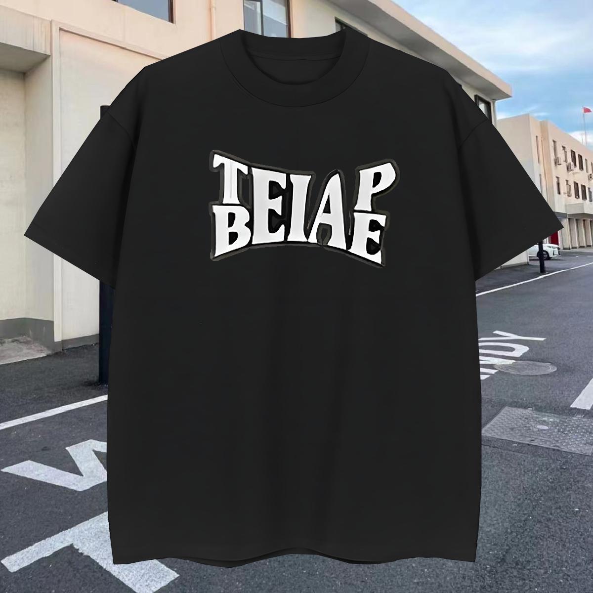 Popular Men Tshirts High Street Hip Hop 100% Cotton 230g Custom Printing Breathable Short Sleeve letter T-Shirts for Men Customized Wear