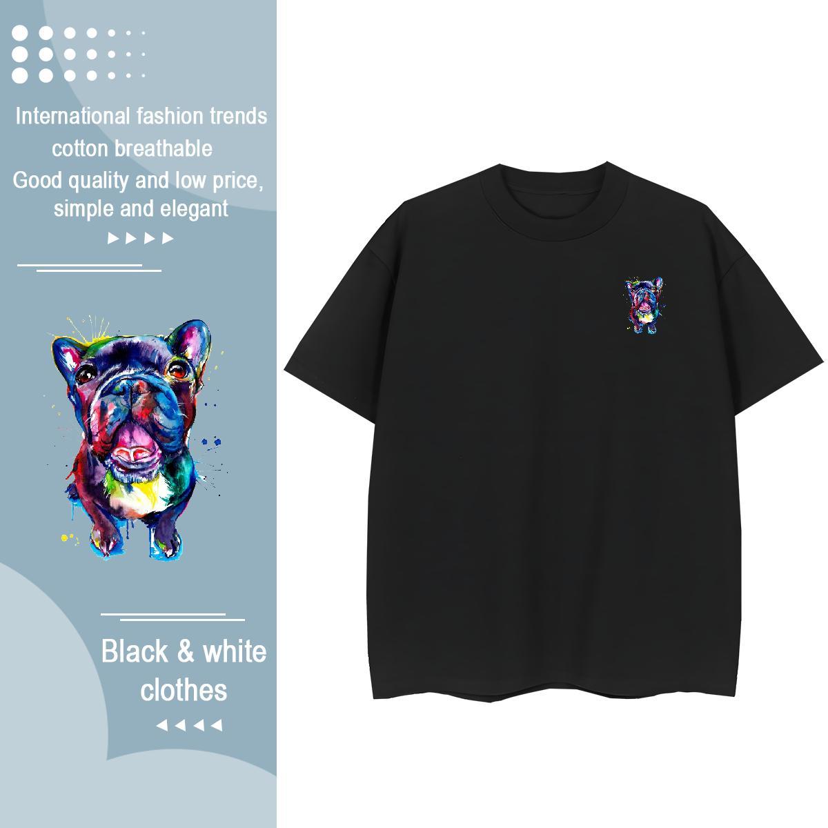 Stylist Men Clothes T-Shirt Dog Spring Summer 230g Pure Cotton Tops Shirt Breathable Crew Neck Brand T-Shirts for Men Customized Print