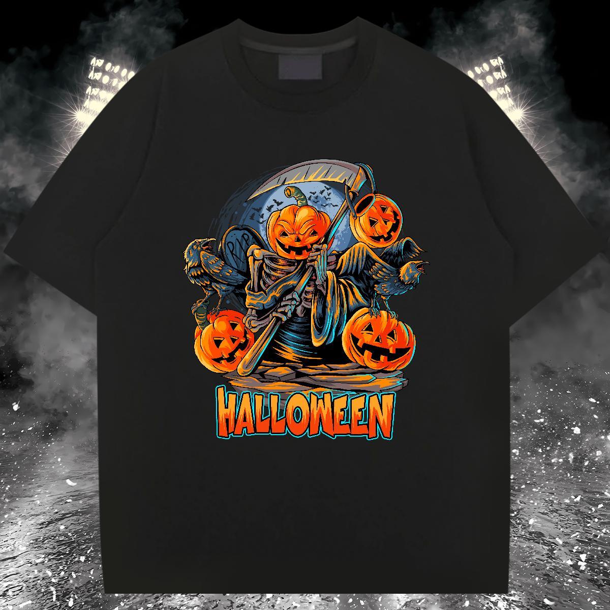 Comfortable Men T Shirts halloween Breathable Crew Neck Street Wear DIY 230g Cotton Couples T Shirts Free Shipping Polos