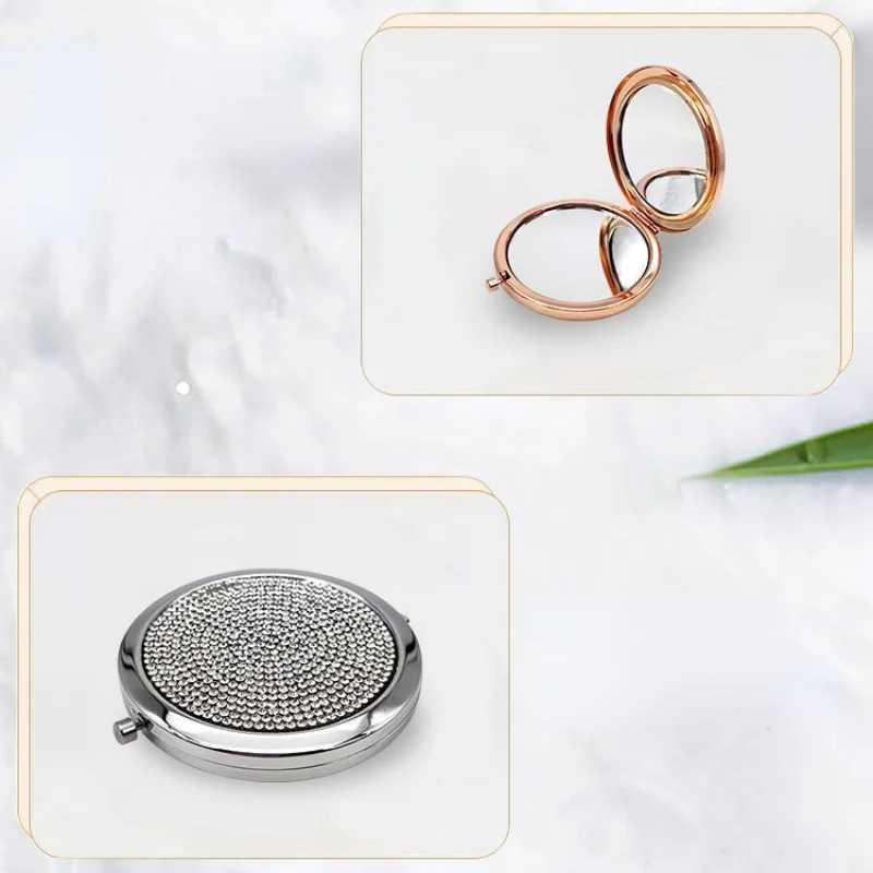 Compact Mirror Travel Exquisite Makeup Tools Rose Gold Round Portable Folding Makeup Mirror Put in Pocket Double-sided Mirror Y240819