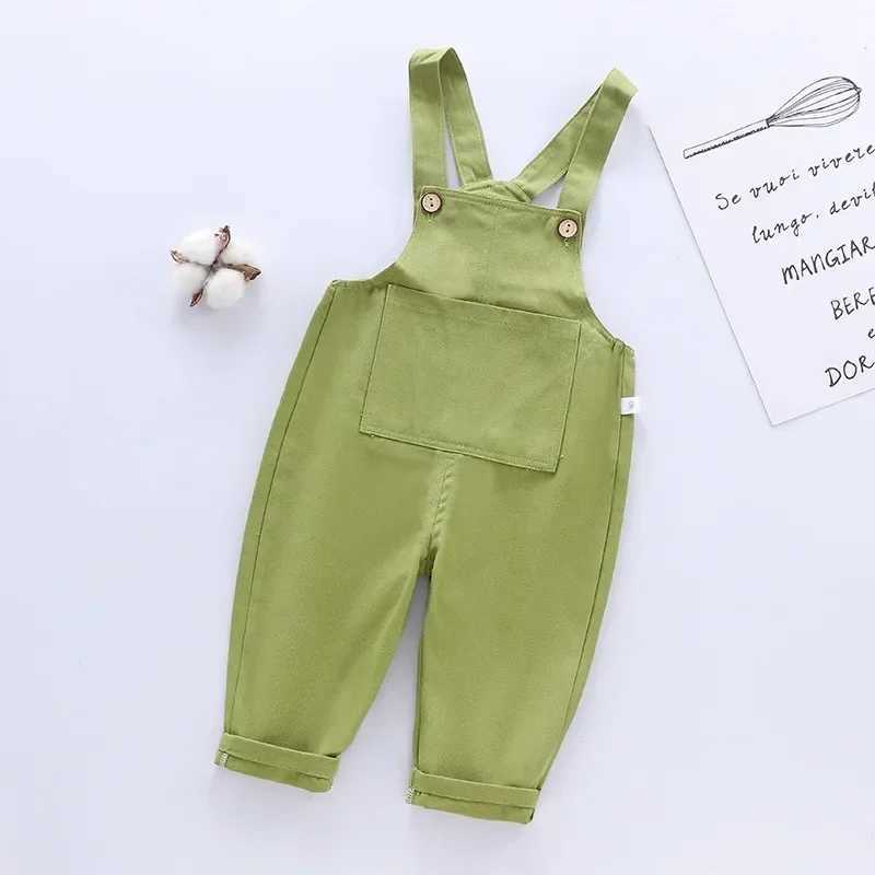 New girl denim jacket childrens denim suspension pants childrens jumpsuit girls jeans Trouser Spring and Autumn 1-5Y childrens clothing W241227