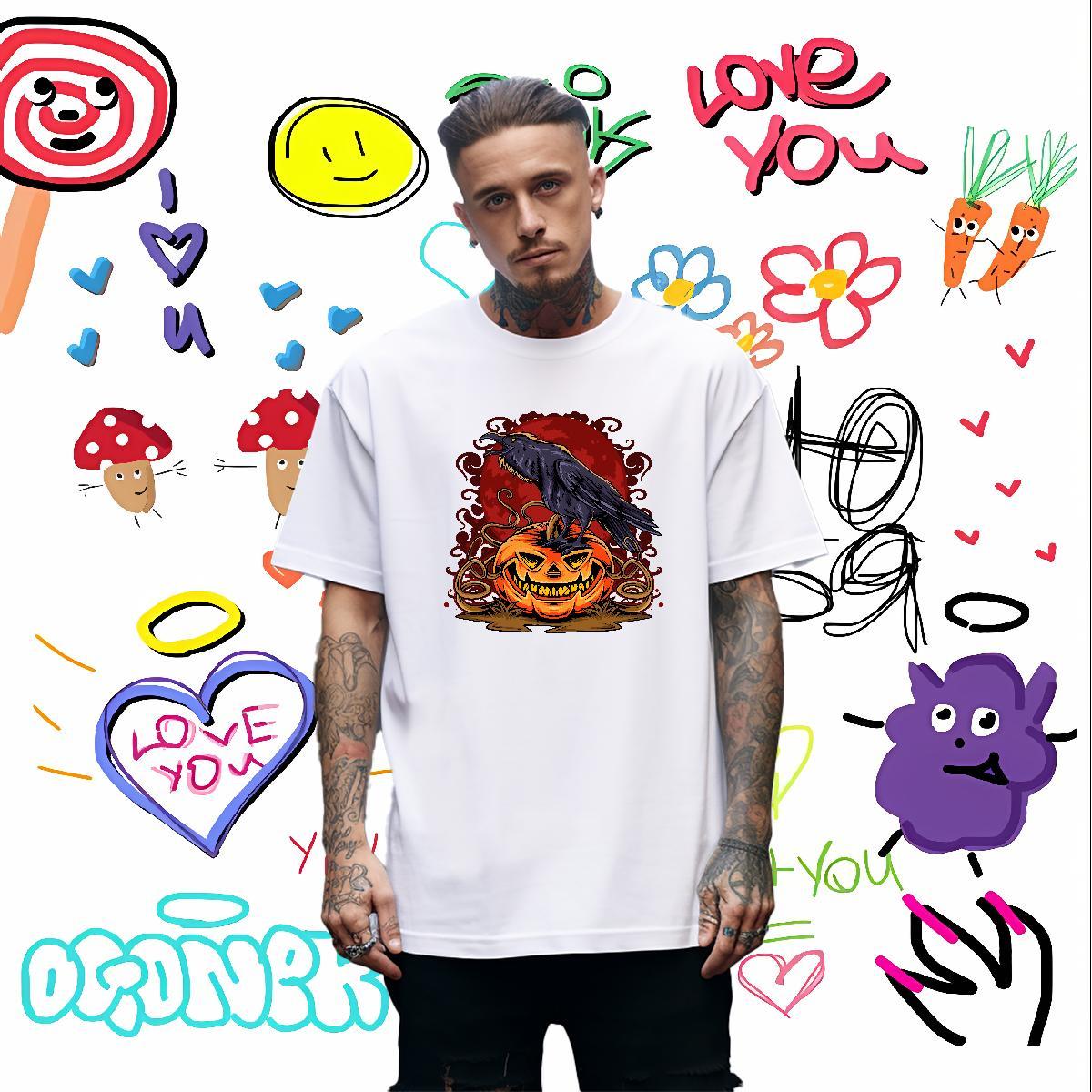 TOP Quality T-Shirts eagle Breathable Crew Neck Casual Beach Oversized 3XL 4XL 230g Pure Cotton Men Tees 2024 New Tops Tees
