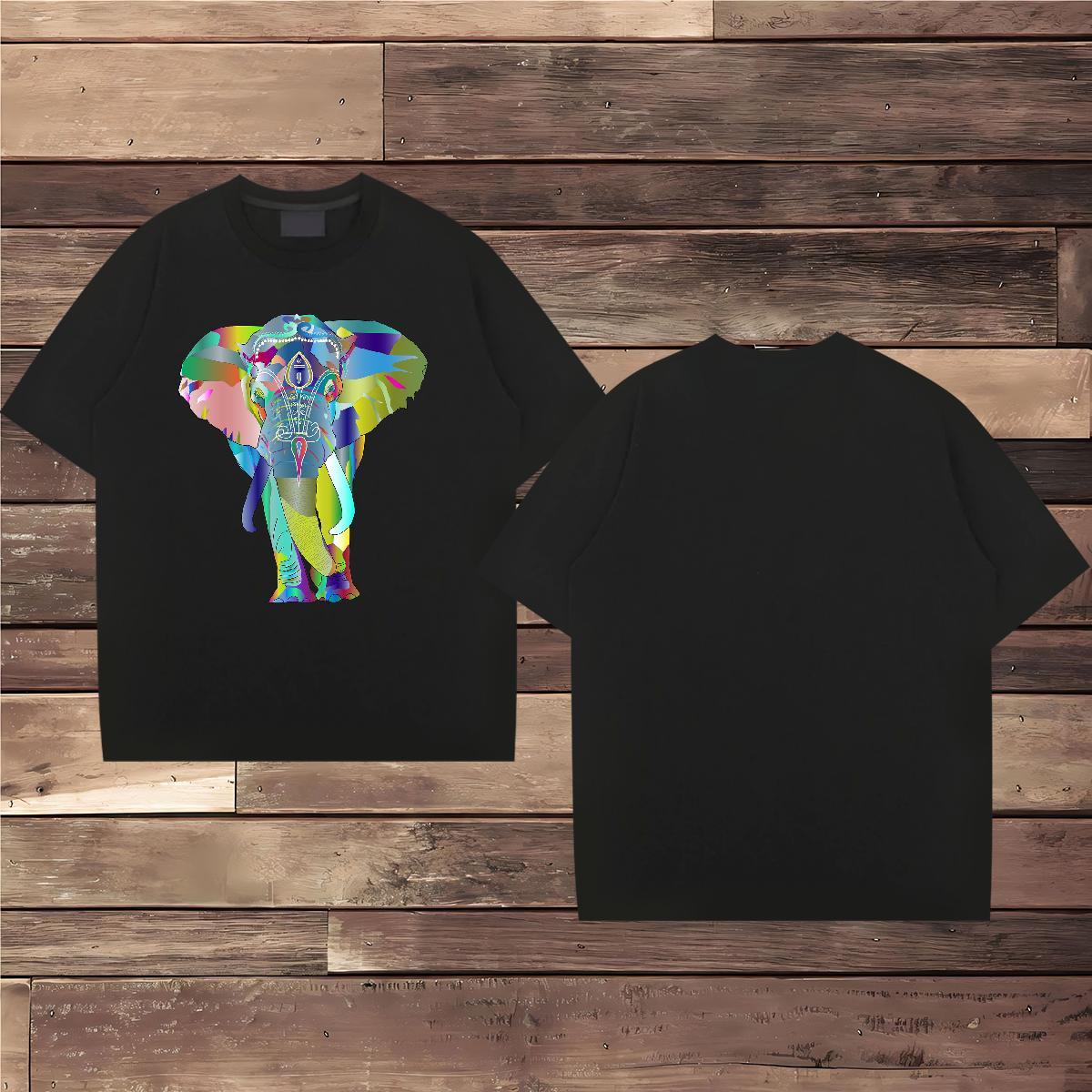 Stylist Men Tshirts Elephant Casual 230g Pure Cotton Top Tees Short Sleeve Soft Loose Fit T Shirts Men Plus Size Cartoon