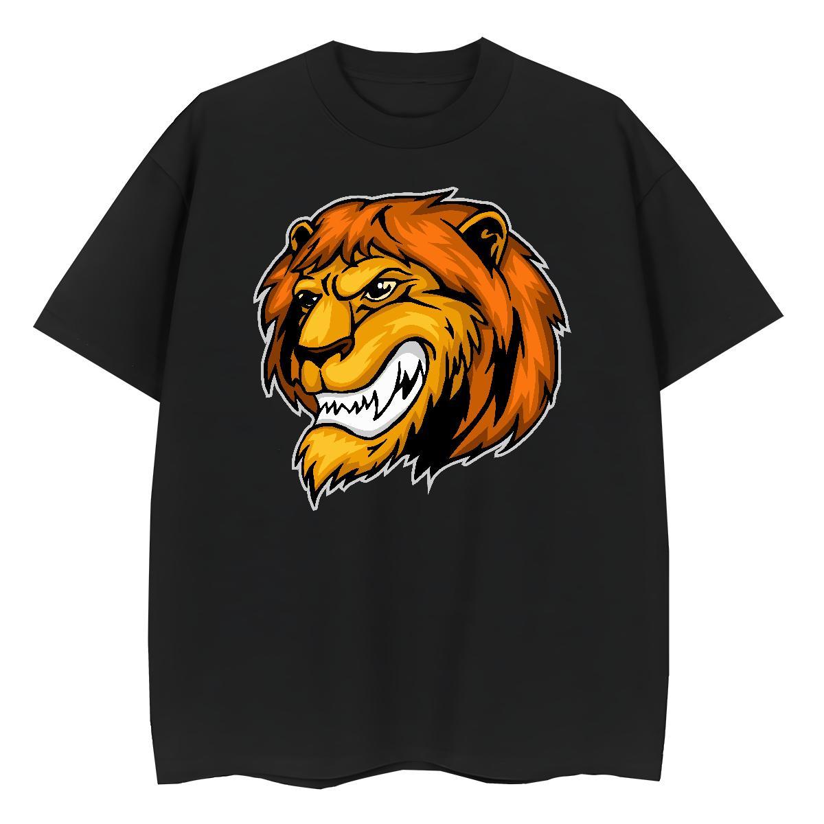 Fashion Design Mens Tshirts lion Daily Wear 100% Cotton 230g Tops Shirt Breathable Loose Fit T shirt Anime