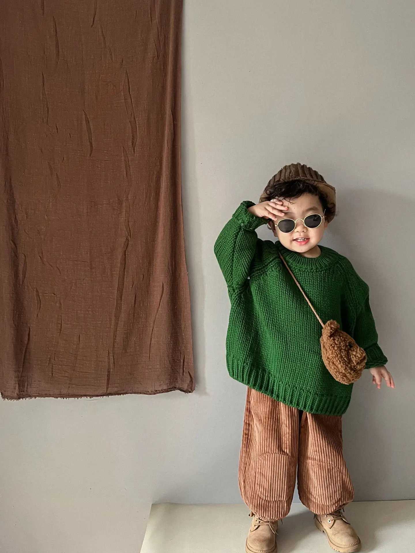 Winter boys knitted sweaters childrens cotton clothing childrens ultra-fine sweaters childrens girls cardigans knitted tops W240820